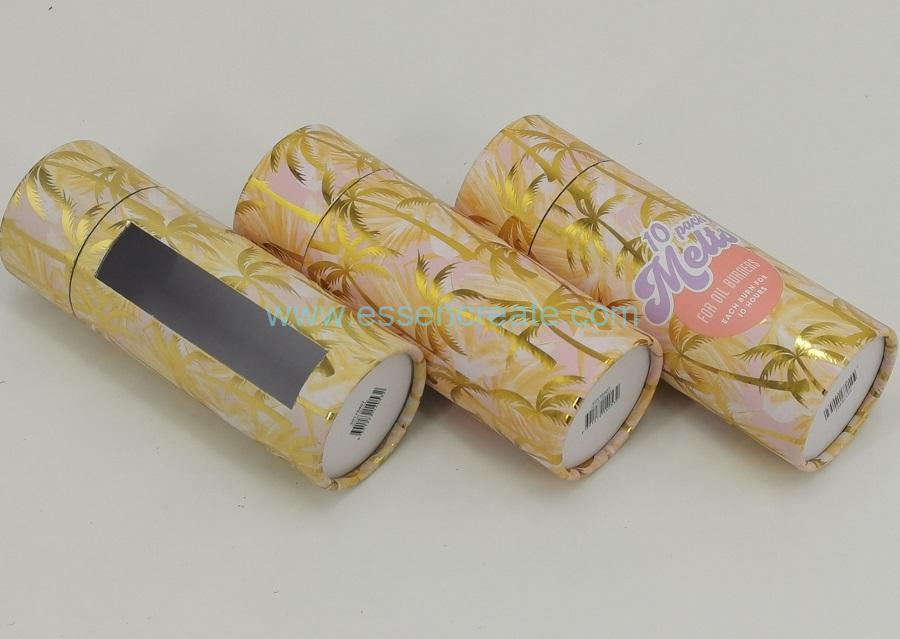 Papierowa tuba opakowaniowa ze zwijaną krawędzią z okienkiem