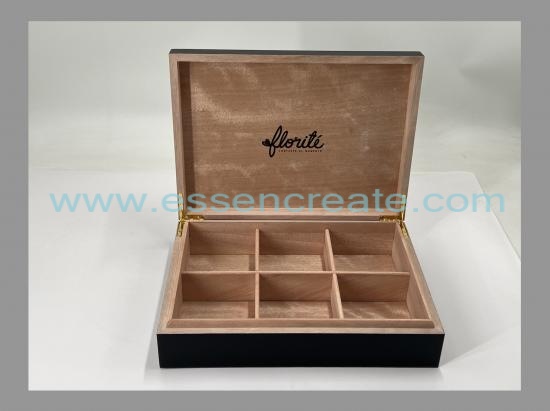 Wooden Tea Gift Display Box with Six Grids