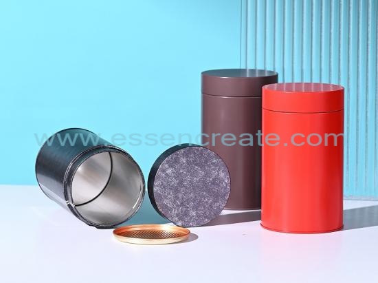 Cylindrical Metal Tin Welded Tea Cans with Screw Lids